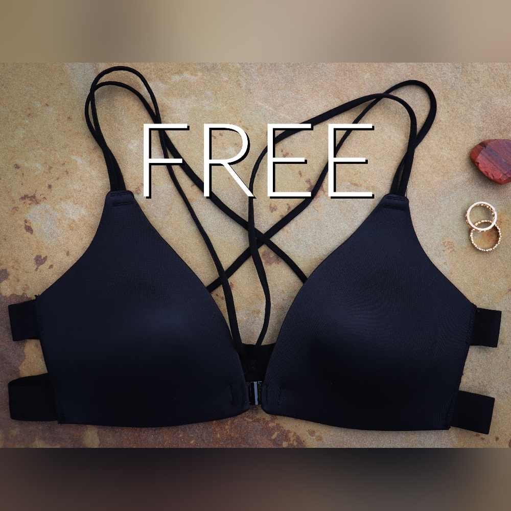 Shein Black Front-Close Push Up Bra Size S